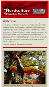 Cover photo for On-Line Newsletter From Hort Science