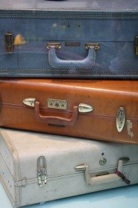 stacked luggage