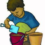 Boy with shovel and bucket